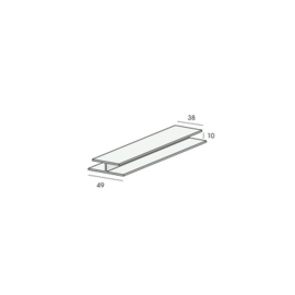 H-verbindingprofiel 10mm - Verkeerswit - 600cm