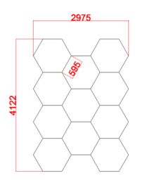 Hexagonaal LED verlichting bestaande uit 11 elementen