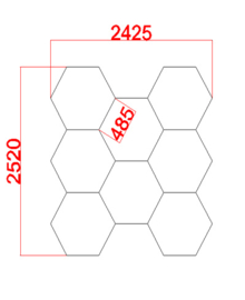 Hexagonaal LED verlichting bestaande uit 8 elementen