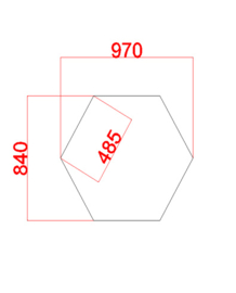 Eclairage LED Hexagonal composé de 1 éléments de 440mm de côté