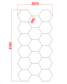 Eclairage LED Hexagonal composé de 17 éléments