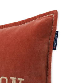 Lexington Logo Velvet Pillow Rustic Brown