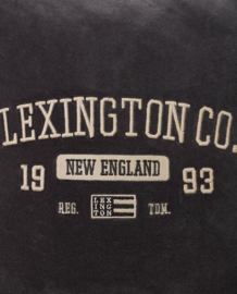 Lexington Logo Velvet Pillow Grey