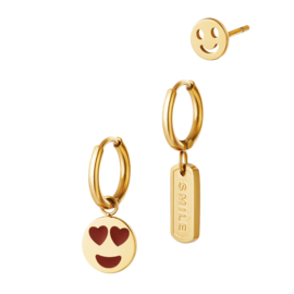 Trio Set Oorbellen Smile (Goud)