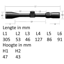 Vortex Crossfire II 3-9x40 Rifle Scope, V-Brite Dradenkruis (MOA)