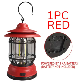 Retro Model Led Camping Lamp AA Red/Green