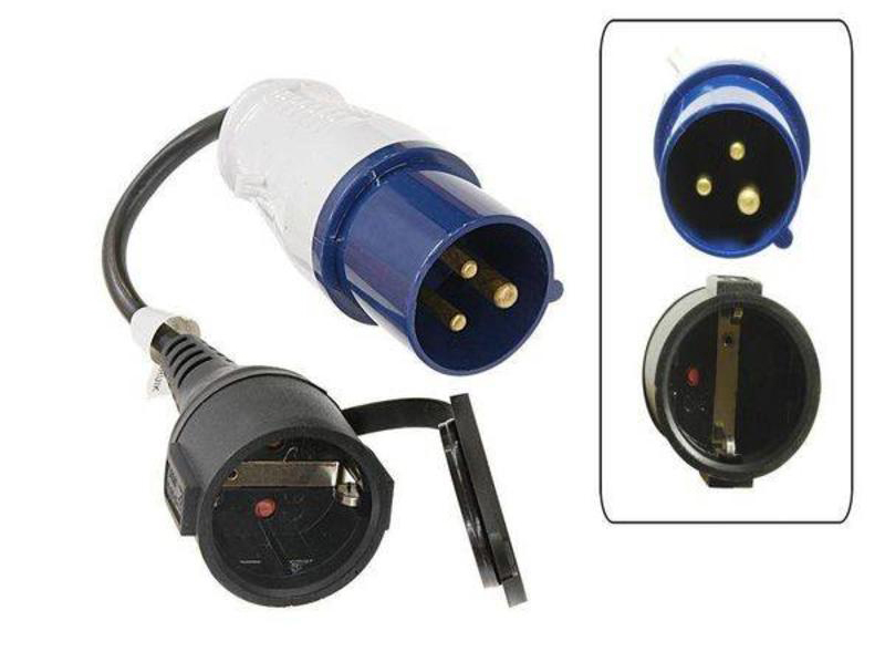 Verloopkabel Schuko contrastekker naar CEE stekker