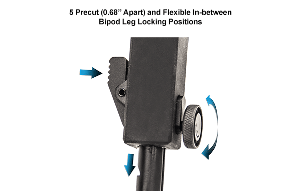 UTG® Armored QD Bipod, 6"- 8.5" Center Height, Picatinny