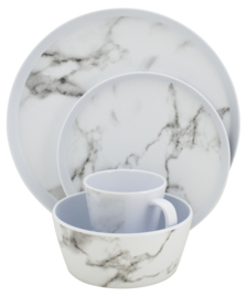 Marble, Melamine Servies, 16 delig