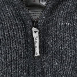 Pure Wool Handgebreide Vest WJK 1323 Antraciet