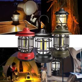Retro Model Led Camping Lamp AA Red/Green