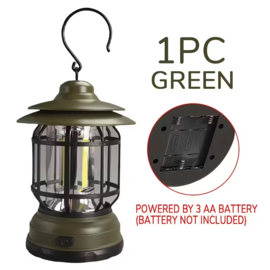 Retro Model Led Camping Lamp AA Red/Green