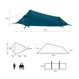 Nils Skyair 1 Solo Ultra Light Tent Blue 1 Pers