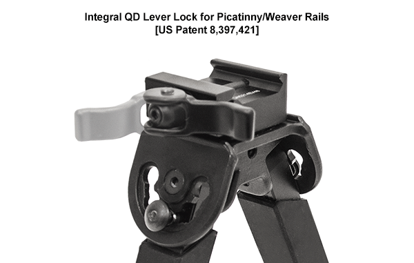 UTG® Armored QD Bipod, 6"- 8.5" Center Height, Picatinny