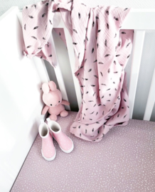 Washandjes Hydrofiel Dusty roze Veertjes 3 st.