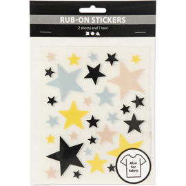 Rub-on stickers sterren 12,2x15,3 cm (ook voor textiel)