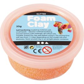 Foam Clay, oranje, glitter, 35gr