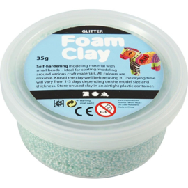Foam Clay®, lichtgroen, glitter, 35gr (zeemeermin kleur)
