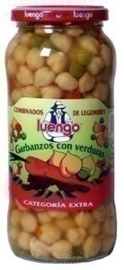 Garbanzo con verdura bocal 570gr Luengo/ kikkererwten met groenten