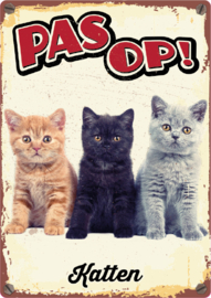 Waakbord Pas op! Katten