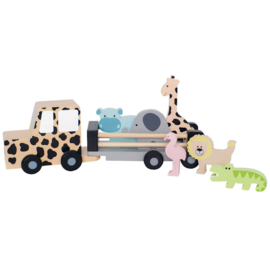 Houten dierentransport jeep safari JaBaDaBaDo