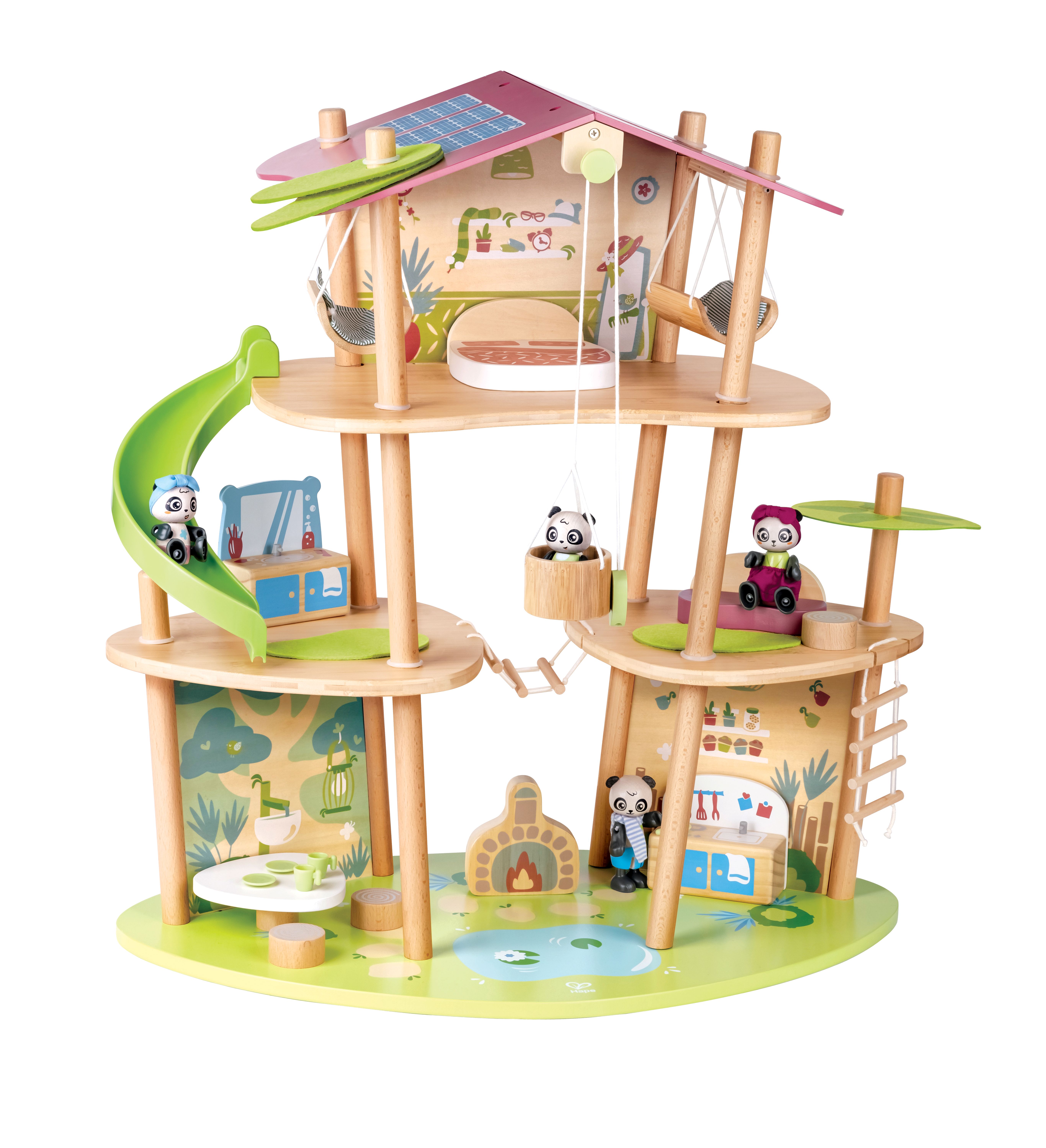 Hape poppenhuis Panda's Bamboo House 25-delig