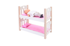 Stapelbed roze/wit met of zonder naam