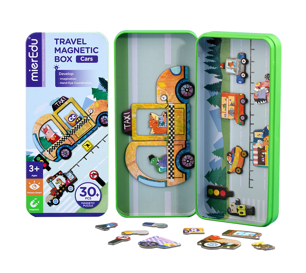 Magnetische puzzeldoos 'voertuigen' MierEdu