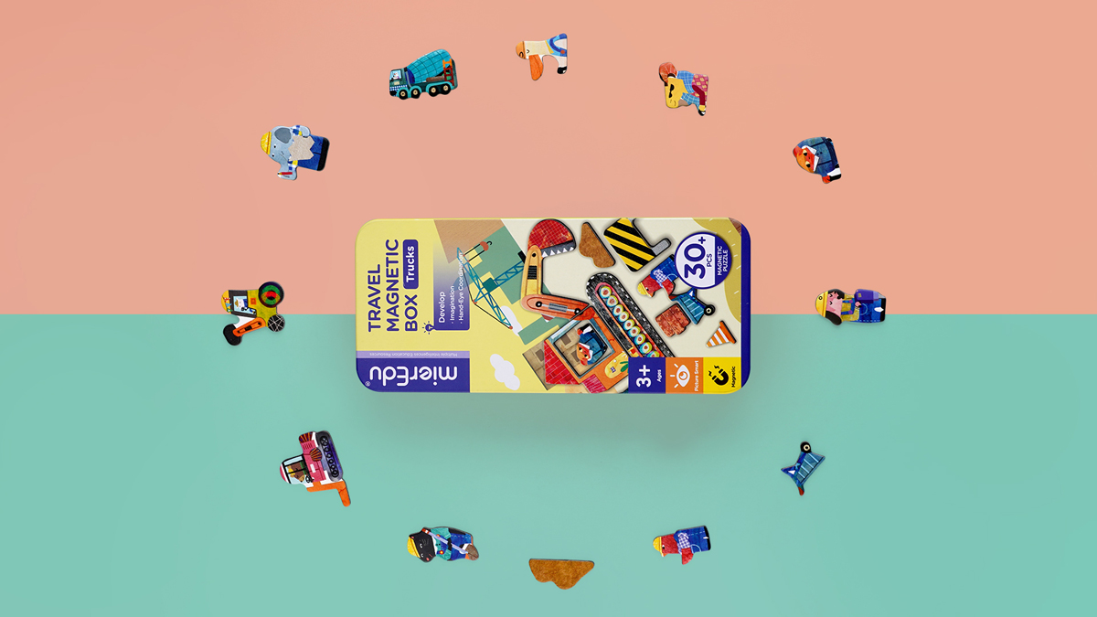 Magnetische puzzeldoos 'constructie' MierEdu