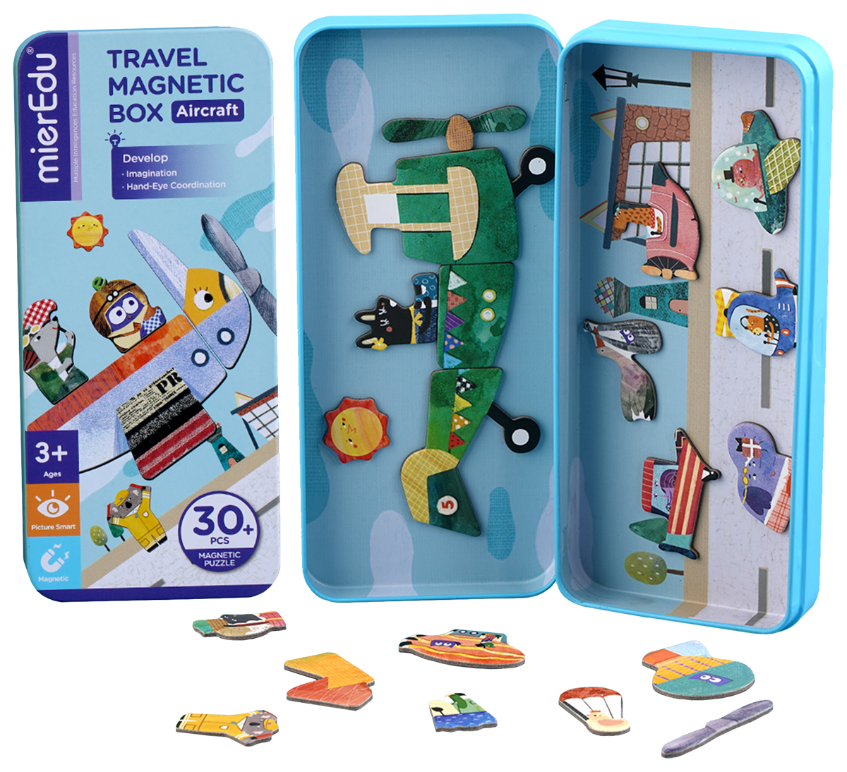 Magnetische puzzeldoos 'luchtvaart' MierEdu