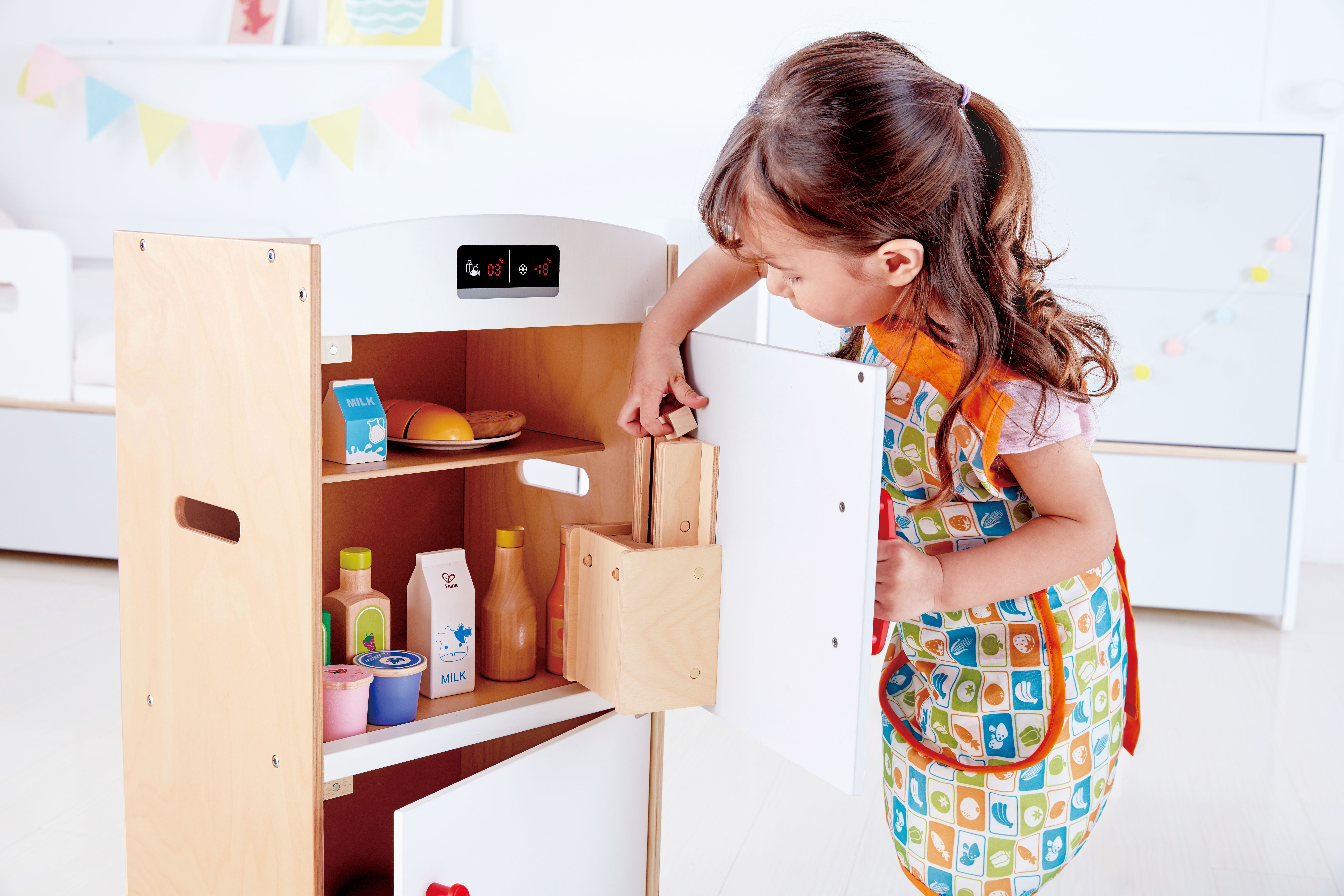 Hape houten koelkast wit