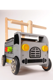 Houten loopwagen & duwwagen werktruck I'm Toy met of zonder naam
