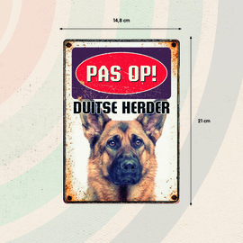 Waakbord Pas op! Duitse herder