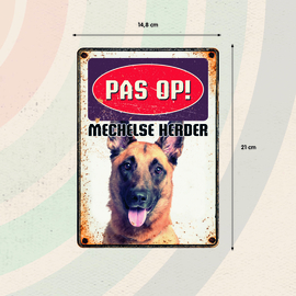 Waakbord Pas op! Mechelse herder