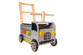 Houten loopwagen & duwwagen werktruck I'm Toy met of zonder naam