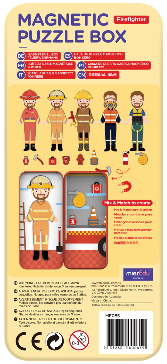 Magnetische puzzeldoos 'brandweer' MierEdu