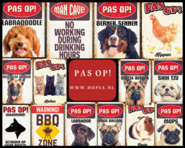 Waakbord Pas op! Katten