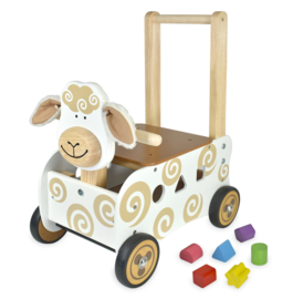 Houten loopwagen & duwwagen schaap I'm Toy met of zonder naam