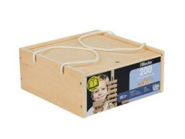 BBlocks bouwplankjes 200 stuks in houten kist