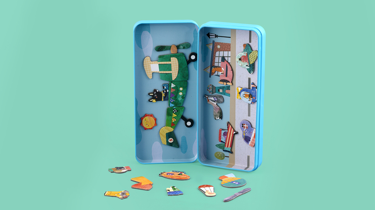 Magnetische puzzeldoos 'luchtvaart' MierEdu