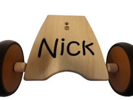 Houten loopfiets koe speciaal I'm Toy met of zonder naam