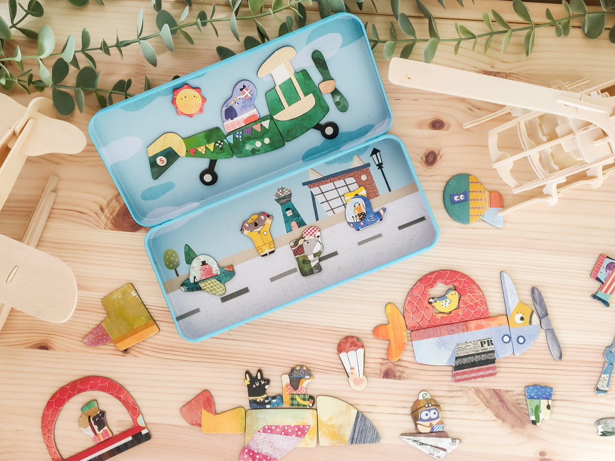 Magnetische puzzeldoos 'luchtvaart' MierEdu