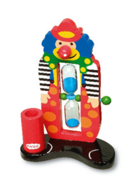 Houten tandenpoetstimer clown