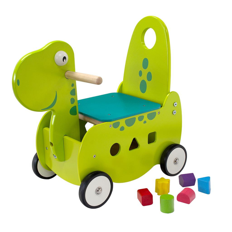 Houten loopwagen & duwwagen Dino I'm Toy