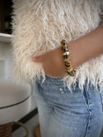 Resin bracelet leopard/gold
