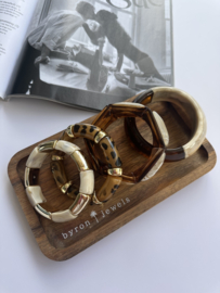 Resin bracelet leopard/gold