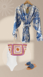 Soft coton kimono blue