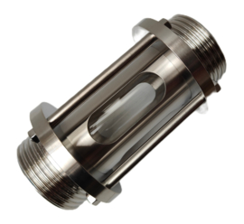 RVS 316L + borosilicaat kijkglas | 2 x DIN 11851 draadstuk (zuiveldraad)