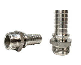 TW | LNC Slangpilaar | Slangtule EN14420-2 | RVS 316 geribde zaagvertanding tule + borgrand | 1/2" NPT buitendraad x DN 15 slangtule