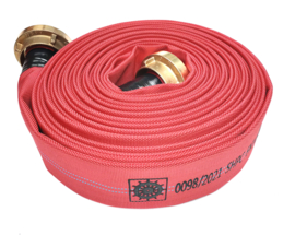 Brandslang synthetisch rood MED | Stuurwiel gekeurd 2" | 52 mm | DN 50 x 15 meter + MESSING Storz NA / NOK 66